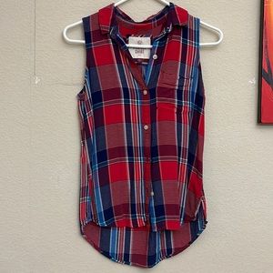 Flannel short sleeved button down shirt